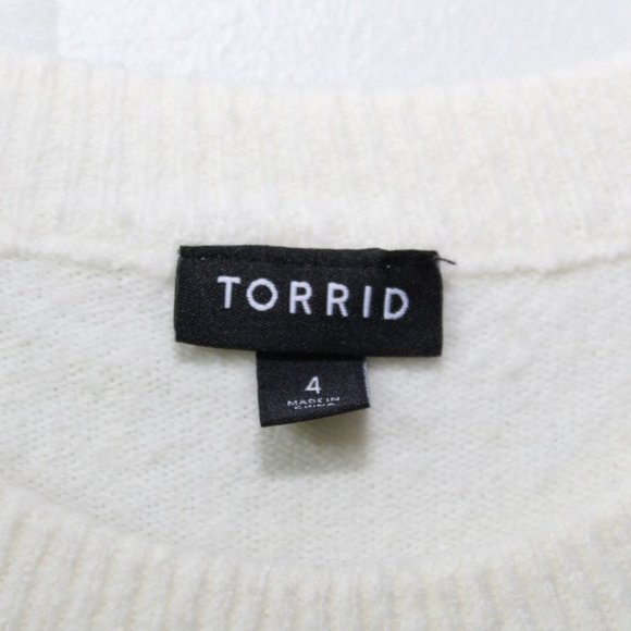 Torrid Vegan Cashmere Pullover Stripe Short Sleeve Sweater Plus Size 4 4X H13686 - Picture 4 of 11